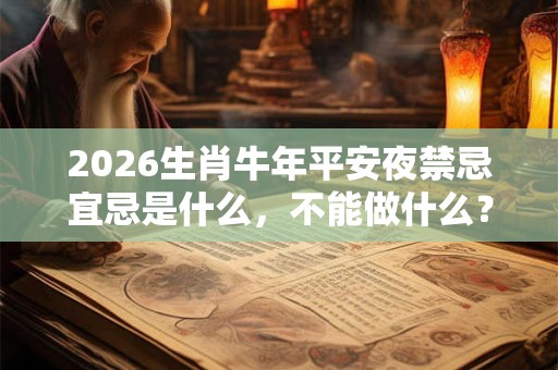 2026生肖牛年平安夜禁忌宜忌是什么，不能做什么？