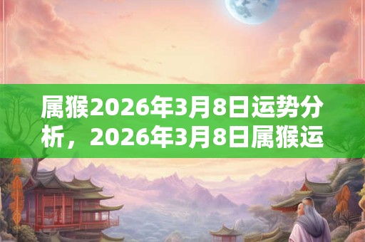 属猴2026年3月8日运势分析，2026年3月8日属猴运气详解