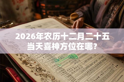 2026年农历十二月二十五当天喜神方位在哪？