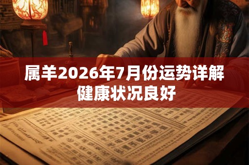 属羊2026年7月份运势详解 健康状况良好 属羊2026年7月份运势详解 健康状况良好