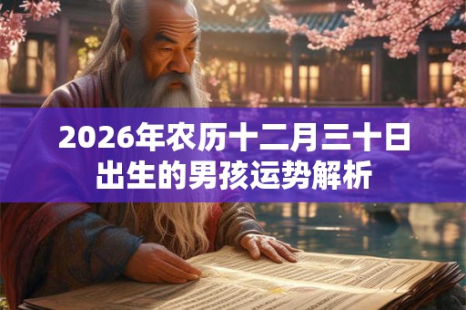 2026年农历十二月三十日出生的男孩运势解析