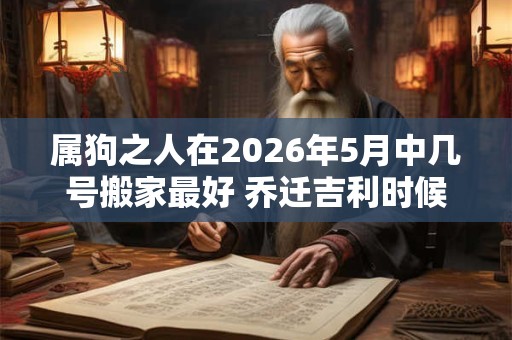 属狗之人在2026年5月中几号搬家最好 乔迁吉利时候