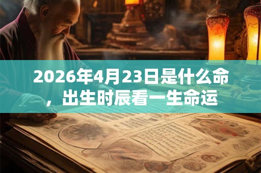 2026年4月23日是什么命，出生时辰看一生命运