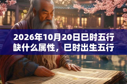 2026年10月20日巳时五行缺什么属性，巳时出生五行缺什么