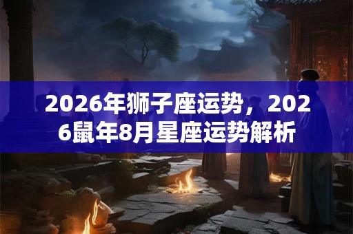 2026年狮子座运势，2026鼠年8月星座运势解析