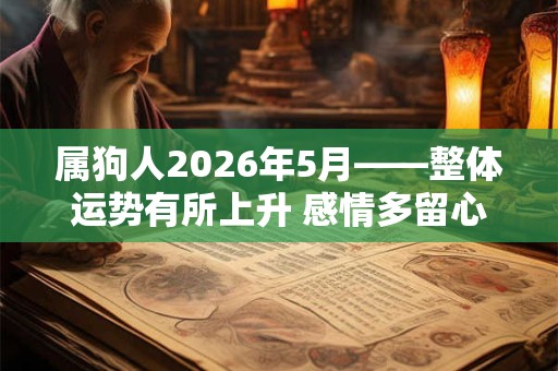 属狗人2026年5月——整体运势有所上升 感情多留心