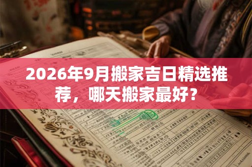 2026年9月搬家吉日精选推荐,哪天搬家最好? 2026年9月搬家吉日精选推荐,哪天搬家最好?
