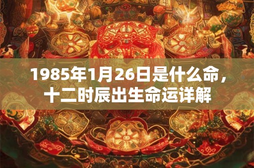 1985年1月26日是什么命，十二时辰出生命运详解