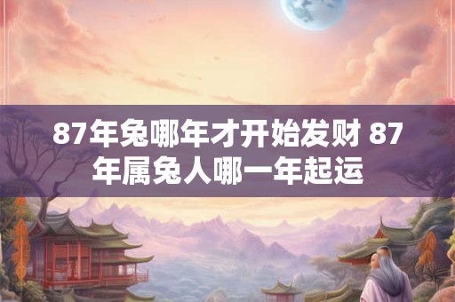 87年兔哪年才开始发财 87年属兔人哪一年起运