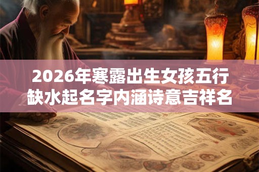 2026年寒露出生女孩五行缺水起名字内涵诗意吉祥名