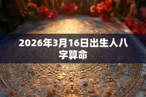2026年3月16日出生人八字算命