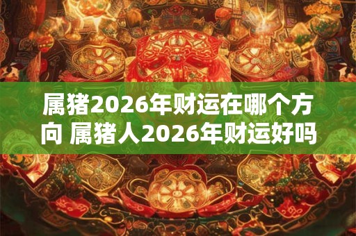 属猪2026年财运在哪个方向 属猪人2026年财运好吗