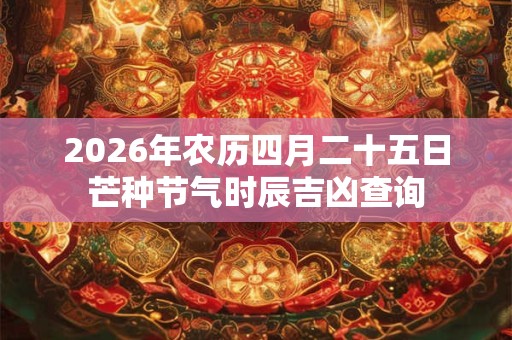 2026年农历四月二十五日芒种节气时辰吉凶查询