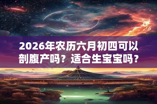 2026年农历六月初四可以剖腹产吗？适合生宝宝吗？