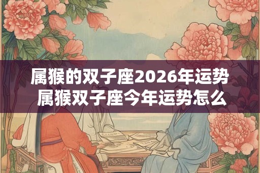 属猴的双子座2026年运势 属猴双子座今年运势怎么样