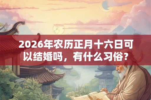 2026年农历正月十六日可以结婚吗，有什么习俗？