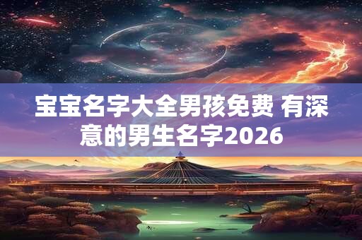宝宝名字大全男孩免费 有深意的男生名字2026