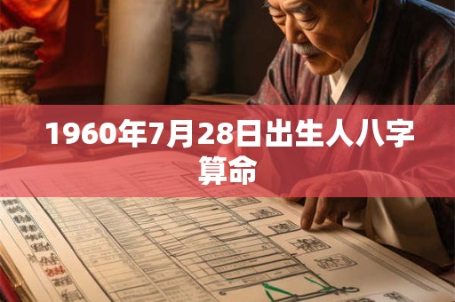 1960年7月28日出生人八字算命