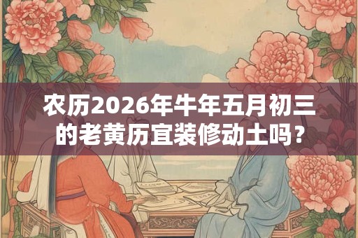 农历2026年牛年五月初三的老黄历宜装修动土吗？