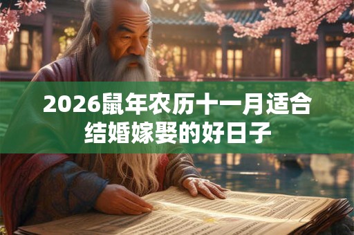 2026鼠年农历十一月适合结婚嫁娶的好日子