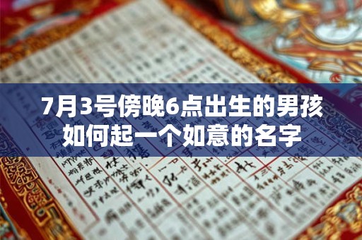 7月3号傍晚6点出生的男孩如何起一个如意的名字
