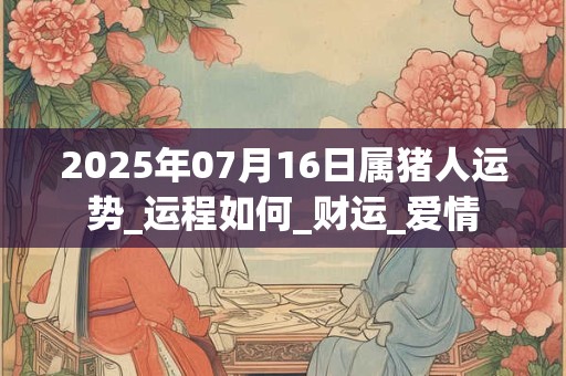 2025年07月16日属猪人运势_运程如何_财运_爱情 2025年07月16日属猪人运势_运程如何_财运_爱情