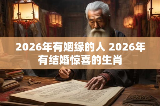 2026年有姻缘的人 2026年有结婚惊喜的生肖
