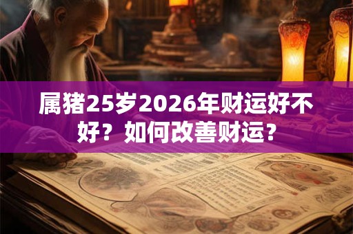 属猪25岁2026年财运好不好?如何改善财运? 属猪25岁2026年财运好不好?如何改善财运?