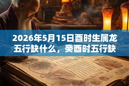2026年5月15日酉时生属龙五行缺什么，癸酉时五行缺什么
