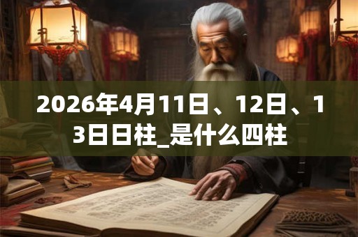 2026年4月11日、12日、13日日柱_是什么四柱