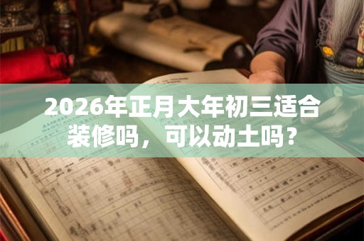 2026年正月大年初三适合装修吗，可以动土吗？