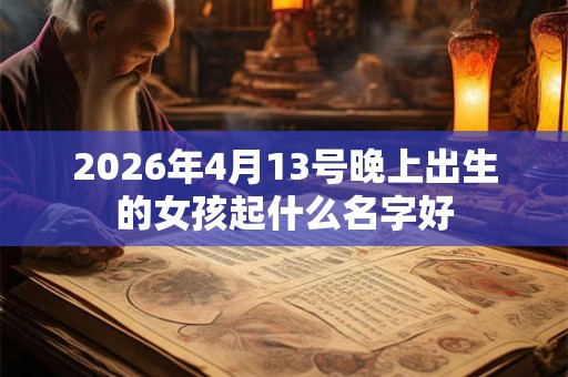 2026年4月13号晚上出生的女孩起什么名字好