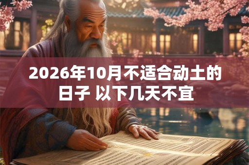 2026年10月不适合动土的日子 以下几天不宜