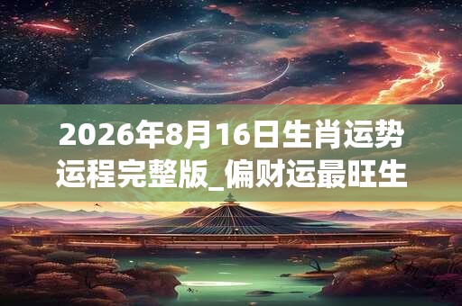 2026年8月16日生肖运势运程完整版_偏财运最旺生肖