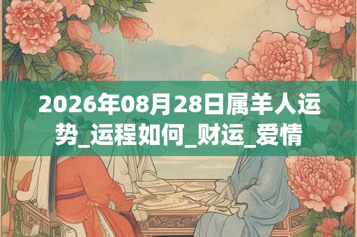 2026年08月28日属羊人运势_运程如何_财运_爱情