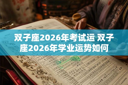 双子座2026年考试运 双子座2026年学业运势如何