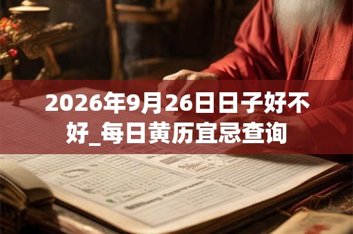 2026年9月26日日子好不好_每日黄历宜忌查询