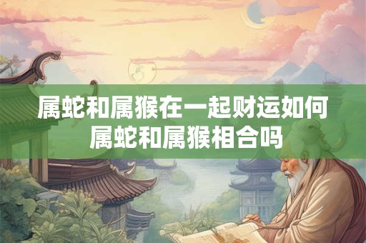 属蛇和属猴在一起财运如何 属蛇和属猴相合吗