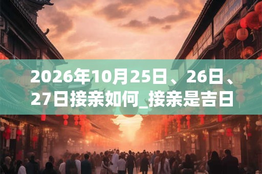 2026年10月25日、26日、27日接亲如何_接亲是吉日吗
