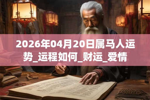 2026年04月20日属马人运势_运程如何_财运_爱情 2026年04月20日属马人运势_运程如何_财运_爱情