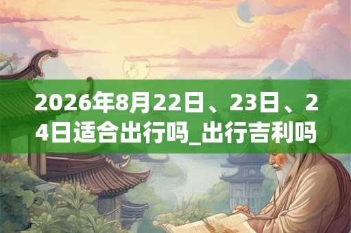 2026年8月22日、23日、24日适合出行吗_出行吉利吗