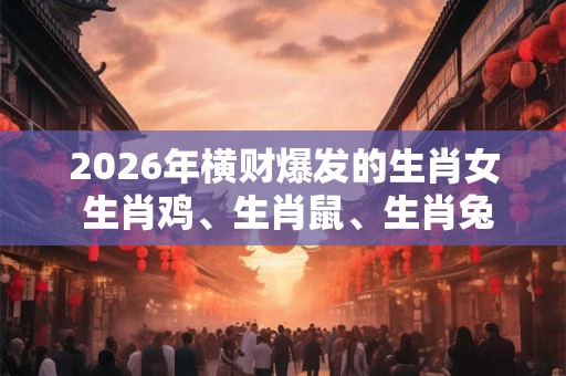 2026年横财爆发的生肖女 生肖鸡、生肖鼠、生肖兔 2026年横财爆发的生肖女 生肖鸡、生肖鼠、生肖兔
