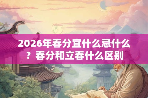 2026年春分宜什么忌什么？春分和立春什么区别
