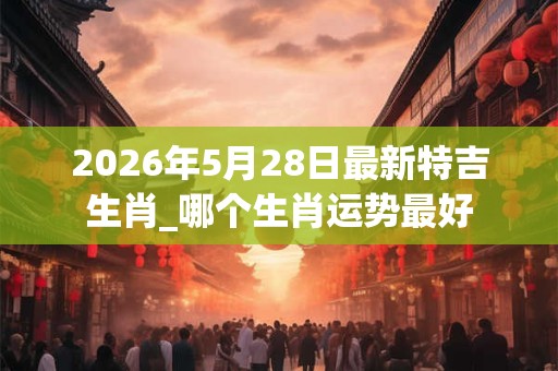 2026年5月28日最新特吉生肖_哪个生肖运势最好