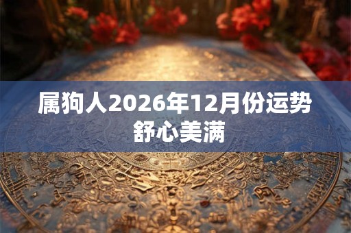 属狗人2026年12月份运势 舒心美满