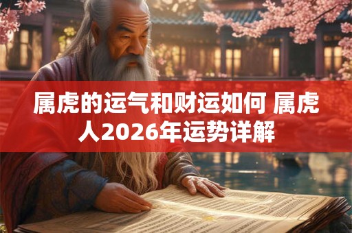 属虎的运气和财运如何 属虎人2026年运势详解