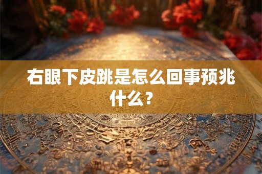 右眼下皮跳是怎么回事预兆什么？