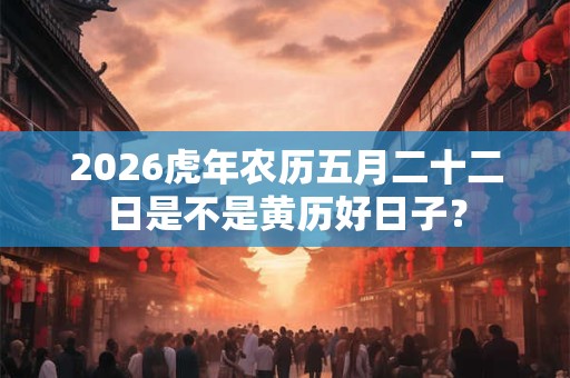 2026虎年农历五月二十二日是不是黄历好日子？