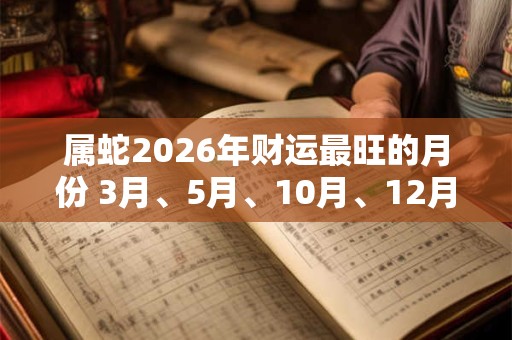 属蛇2026年财运最旺的月份 3月、5月、10月、12月