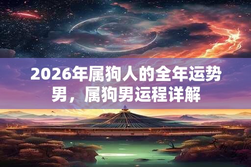 2026年属狗人的全年运势男，属狗男运程详解